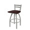Holland Bar Stool Co 30" Low Back Swivel Bar Stool, Nickel Finish, Dark Cherry Maple Seat 41130ANDCMpl - alternate 1